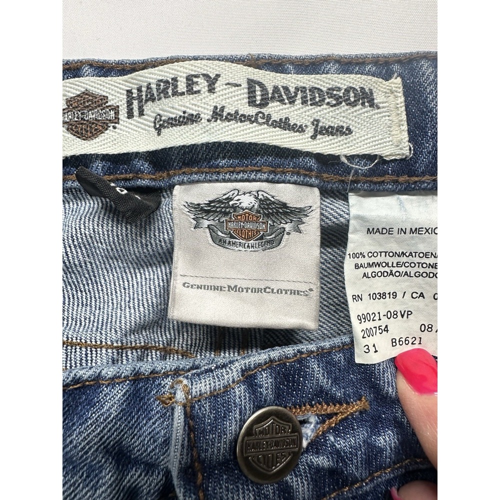 Harley-Davidson Women's Medium Blue Bootcut Denim Jeans - Picture 10 of 13